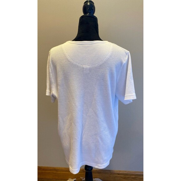 LA Blues Womens Top White Size 18-20 Shirt Stretches Henley  Fabric Short Sleeve - Picture 5 of 11